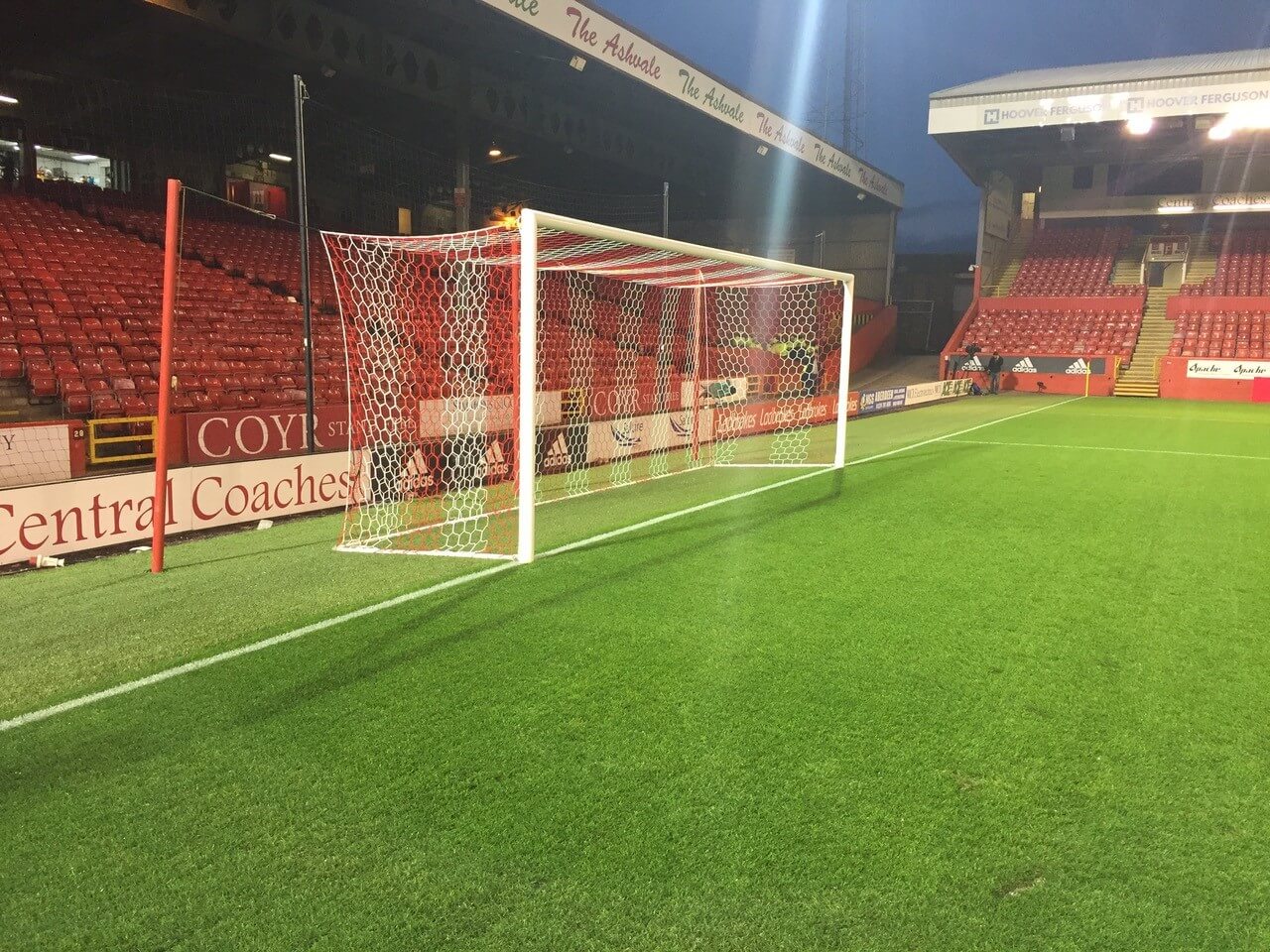 artificial grass run up at Aberdeen FC