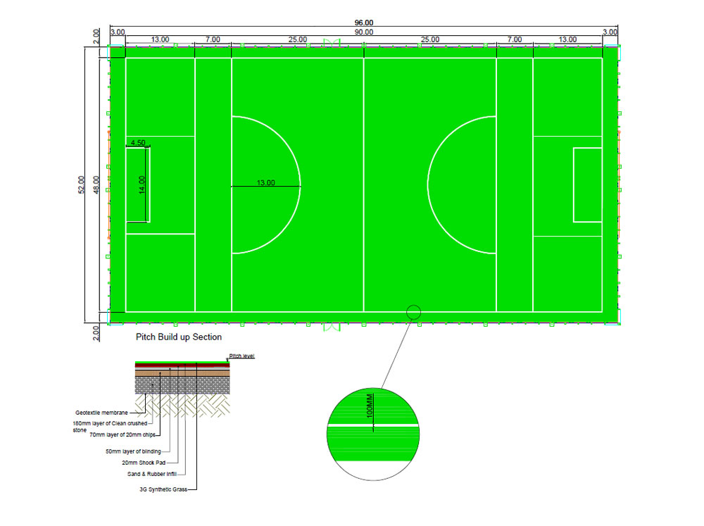 3G pitch drawing for Pobalscoil Na Trionóide