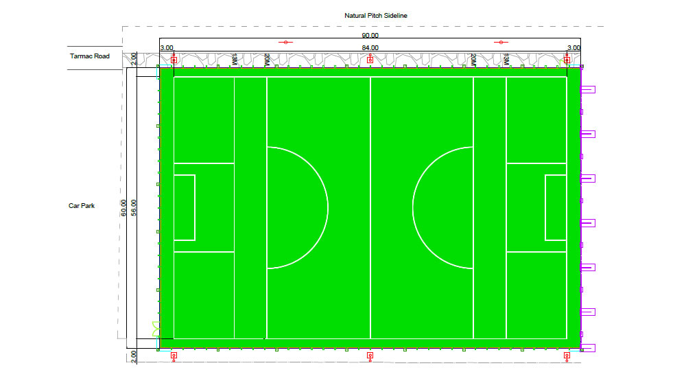 3G pitch drawing for Donaghmore Ashbourne GAA