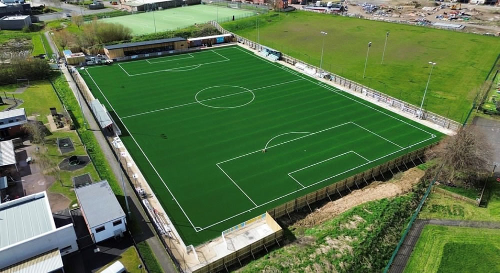 Artificial grass pitch at Melton Town FC - installed by PST Sport