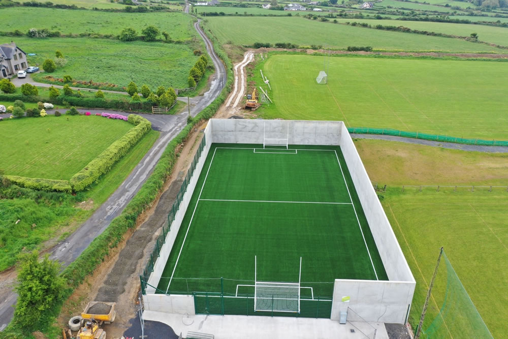 Artificial grass pitch at Dunhill GAA in Co. Waterford, installed by PST Sport