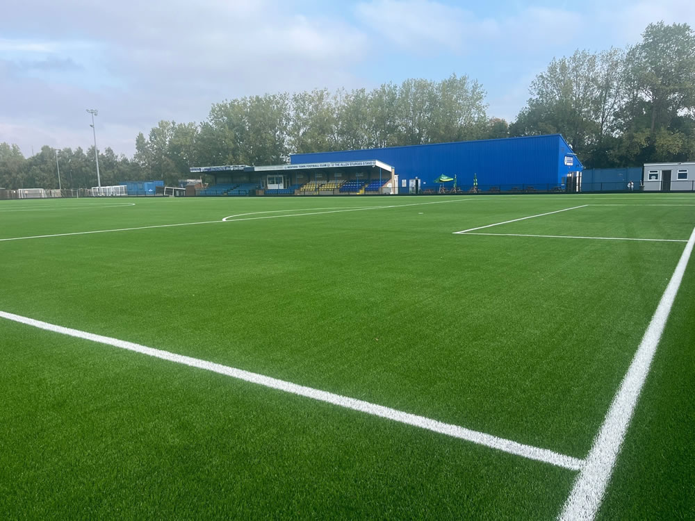 FIFA Quality Pro artificial grass pitch at Bedford Town FC - installed by PST Sport