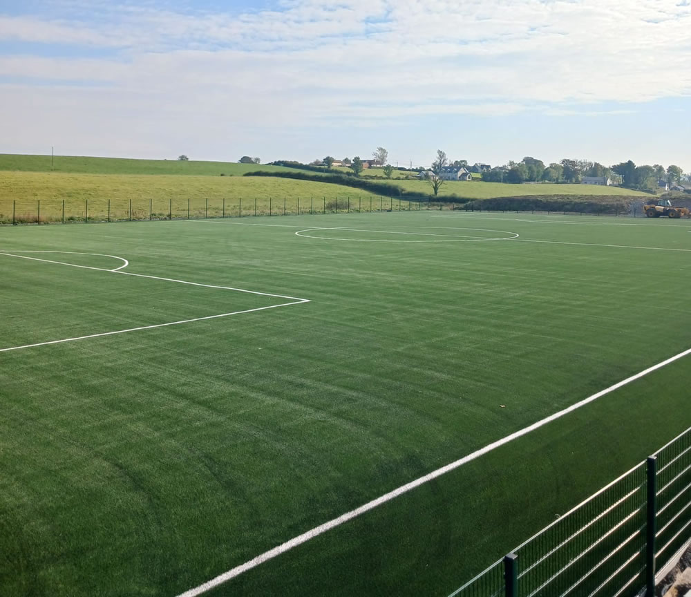Artificial grass pitch at Gurteen Celtic FC in Sligo - installed by PST Sport