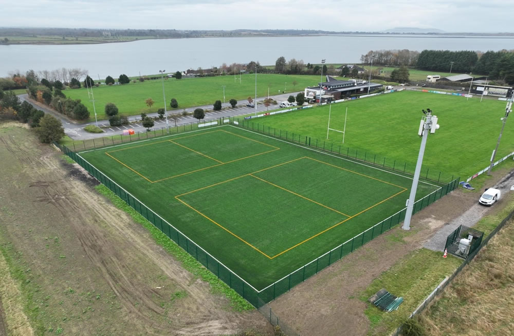 Artificial grass rugby pitch at Malahide RFC in Dublin - installed by PST Sport