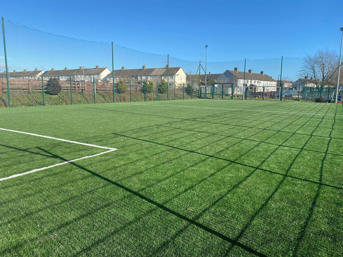 Artificial grass pitch resurface complete at Finglas Celtic FC by PST Sport