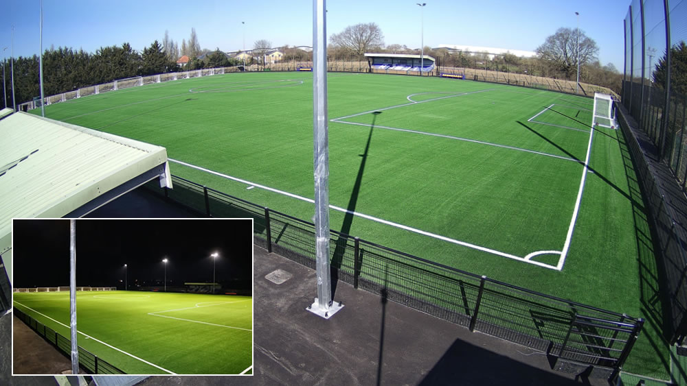 Full-size FIFA Quality Pro artificial grass pitch at Ashford Town FC (Middlesex) - pitch construction by PST Sport