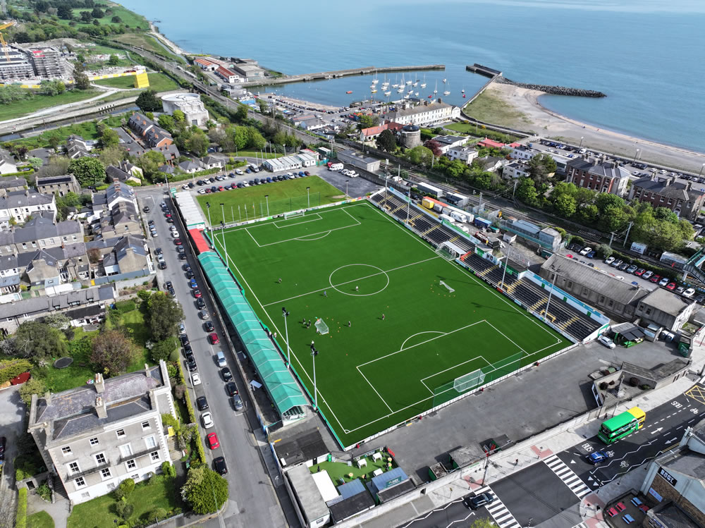 FIFA Quality artificial grass pitch at Bray Wanderers FC Carlisle Grounds - pitch installed by PST Sport