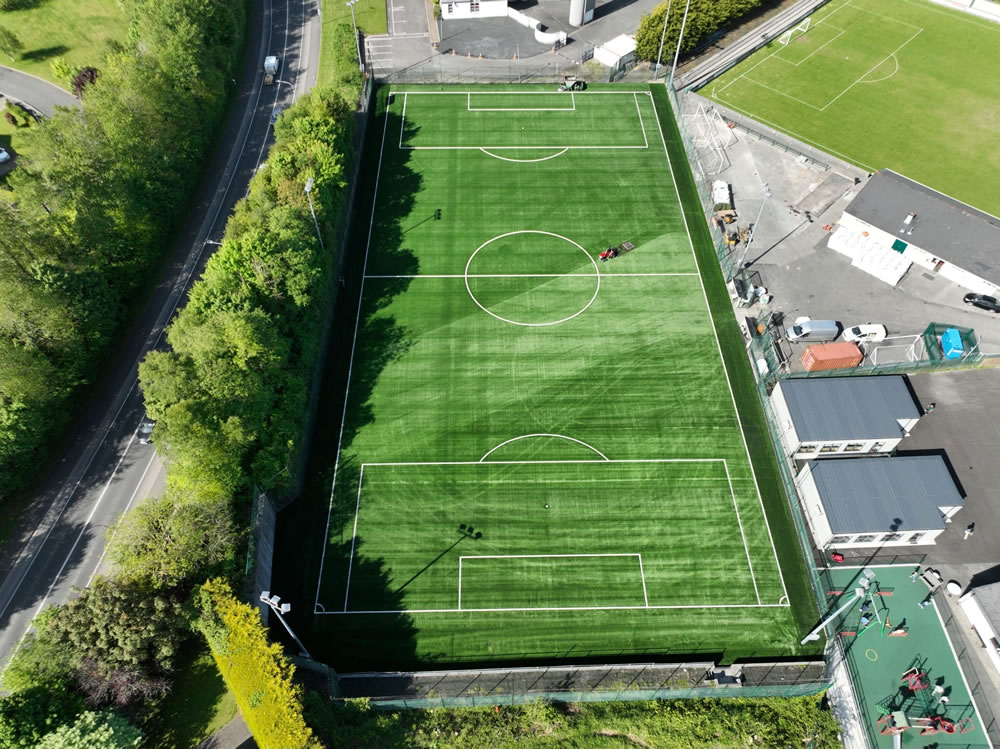 Artificial grass pitch resurface at Castlebar Celtic FC - pitch resurface by PST Sport.