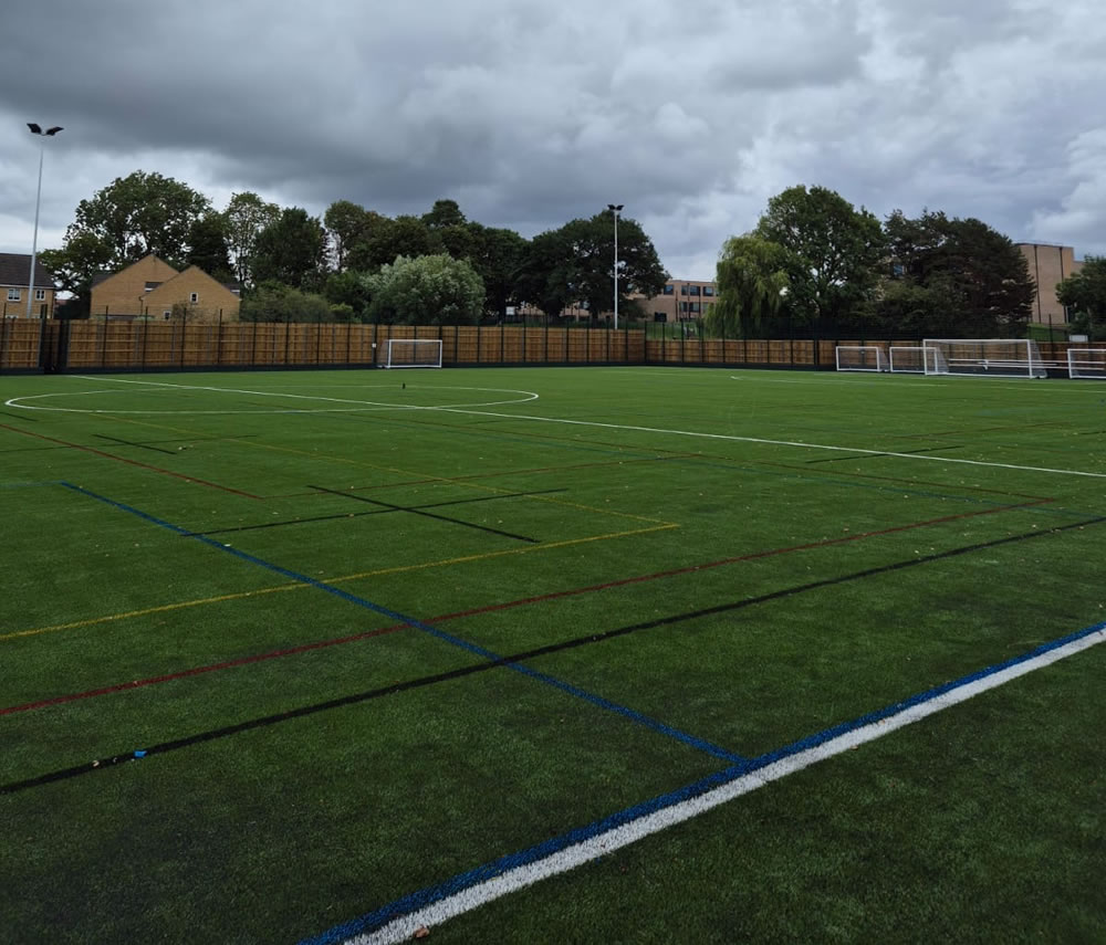 FIFA Quality and World Rugby Approved artificial grass pitch at Guiseley School in Leeds - Pitch contractor - PST Sport.