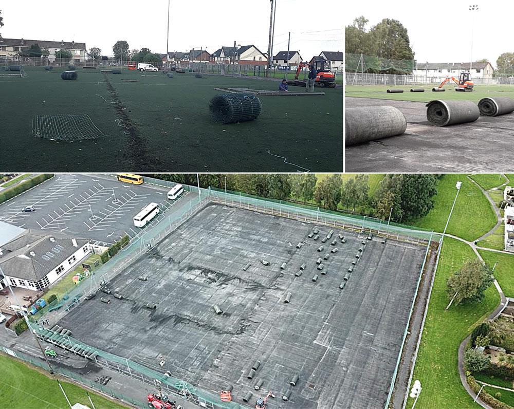 Artificial grass pitch progress at Wolfe Tones GAA - pitch construction by PST Sport
