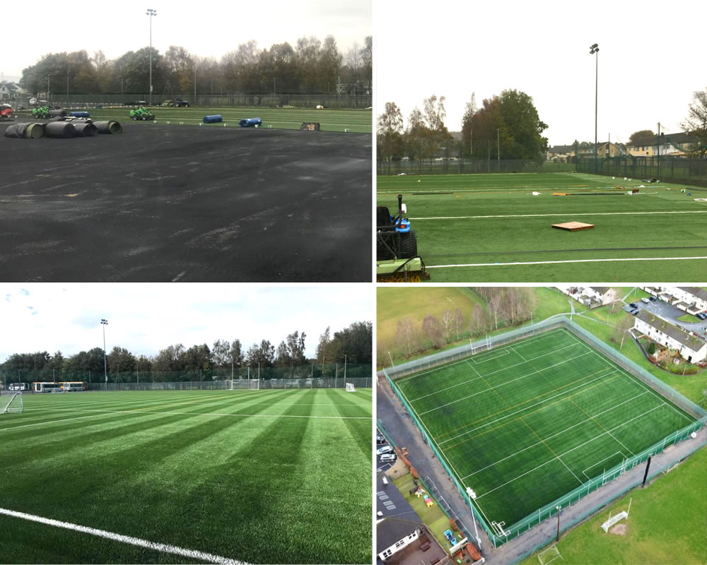 Artificial grass pitch progress at Wolfe Tones GAA - pitch construction by PST Sport